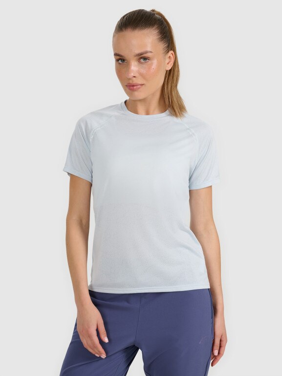 Damska koszulka do biegania 4F 4FWAW25TFTSF1502 - niebieska