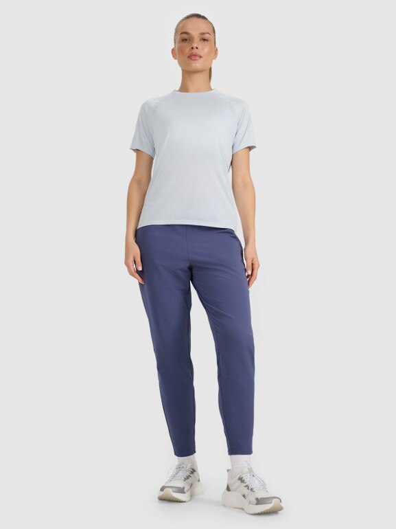 Damska koszulka do biegania 4F 4FWAW25TFTSF1502 - niebieska