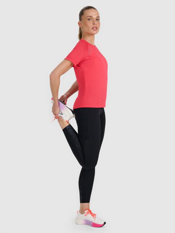 Damska koszulka do biegania 4F 4FWAW25TFTSF1502 - czerwona