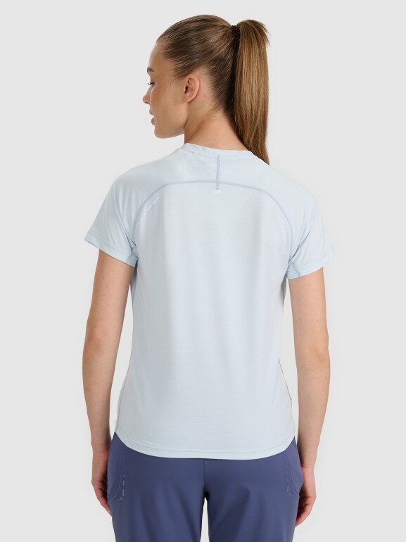 Damska koszulka do biegania 4F 4FWAW25TFTSF1510 - niebieska