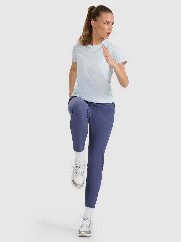 Damska koszulka do biegania 4F 4FWAW25TFTSF1510 - niebieska