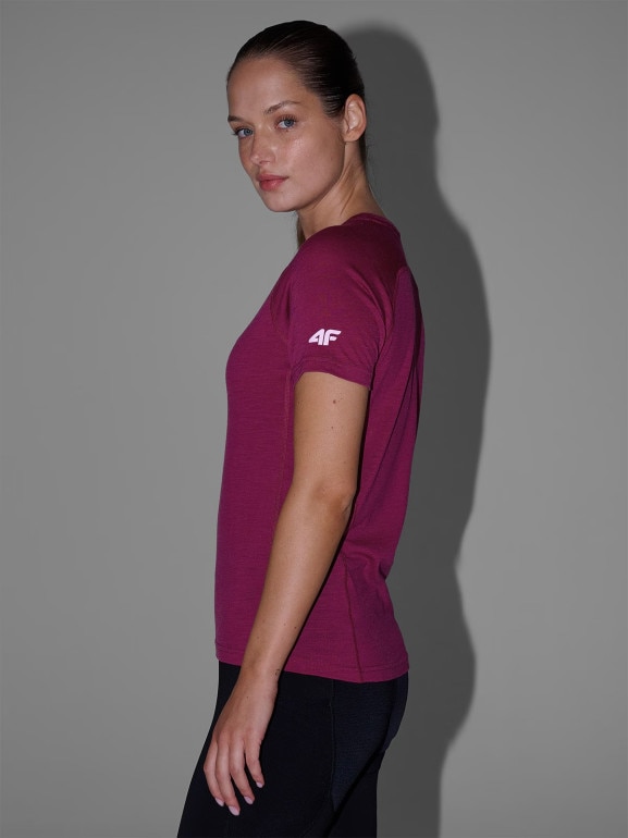 Damska koszulka trekkingowa 4F 4FWAW25TFTSF1527 - różowa