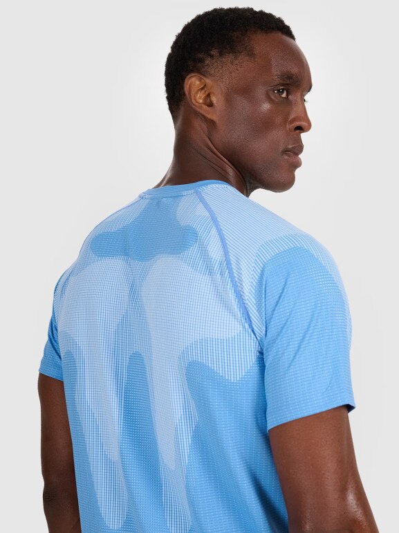 Męska koszulka treningowa 4F 4FWAW25TFTSM1457 - niebieska