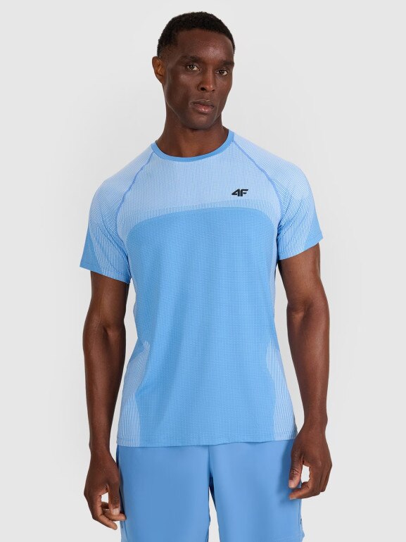 Męska koszulka treningowa 4F 4FWAW25TFTSM1457 - niebieska
