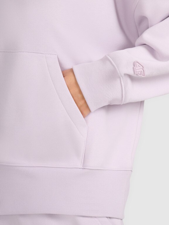 Damska bluza nierozpinana z kapturem 4F 4FWAW25TSWSF1887 - fioletowa