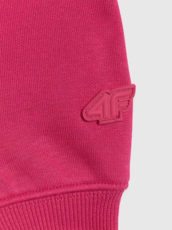 Damska bluza nierozpinana z kapturem 4F 4FWAW25TSWSF1887 - różowa