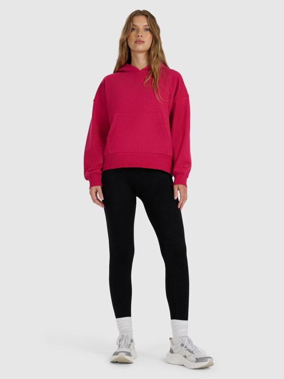 Damska bluza nierozpinana z kapturem 4F 4FWAW25TSWSF1887 - różowa