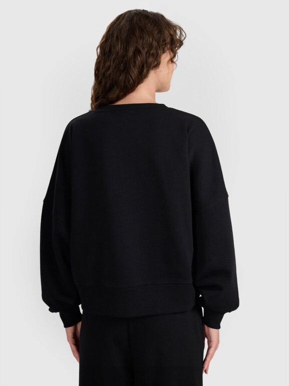 Damska bluza nierozpinana bez kaptura 4F 4FWAW25TSWSF1888 - czarna