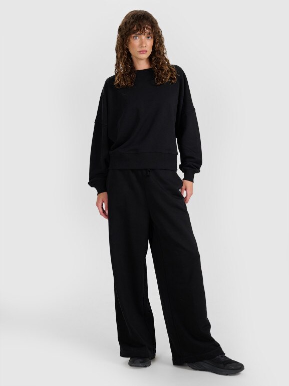 Damska bluza nierozpinana bez kaptura 4F 4FWAW25TSWSF1888 - czarna