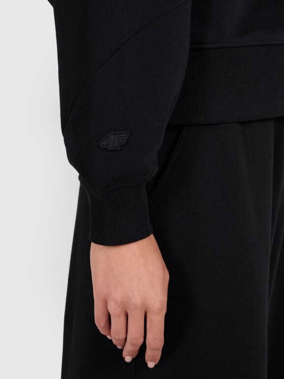 Damska bluza nierozpinana bez kaptura 4F 4FWAW25TSWSF1888 - czarna