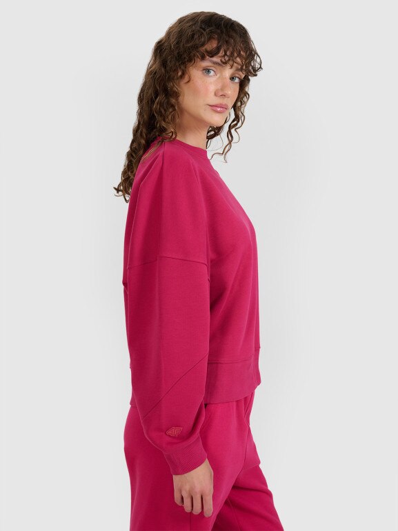 Damska bluza nierozpinana bez kaptura 4F 4FWAW25TSWSF1888 - różowa