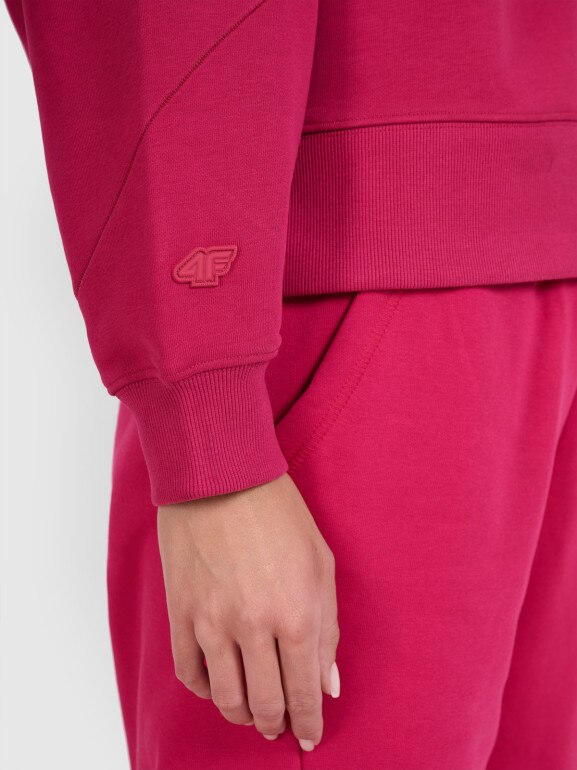 Damska bluza nierozpinana bez kaptura 4F 4FWAW25TSWSF1888 - różowa