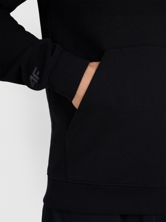 Męska bluza nierozpinana bez kaptura 4F 4FWAW25TSWSM1902 - czarna