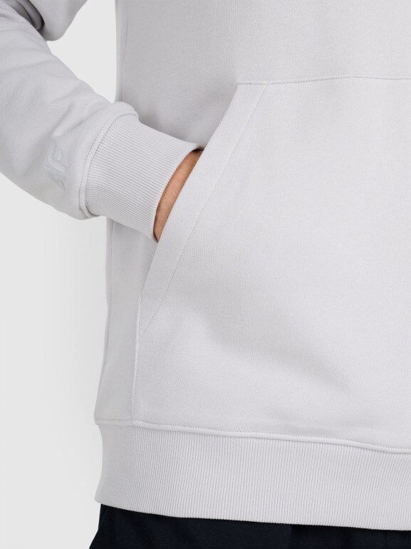 Męska bluza nierozpinana bez kaptura 4F 4FWAW25TSWSM1902 - szara