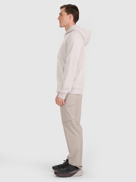 Męska bluza rozpinana z kapturem 4F 4FWAW25TSWSM1903 - szara