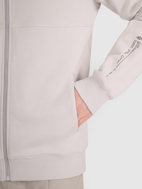 Męska bluza rozpinana z kapturem 4F 4FWAW25TSWSM1903 - szara