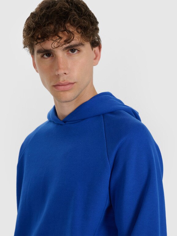 Męska bluza nierozpinana bez kaptura 4F 4FWAW25TSWSM1946 - niebieska