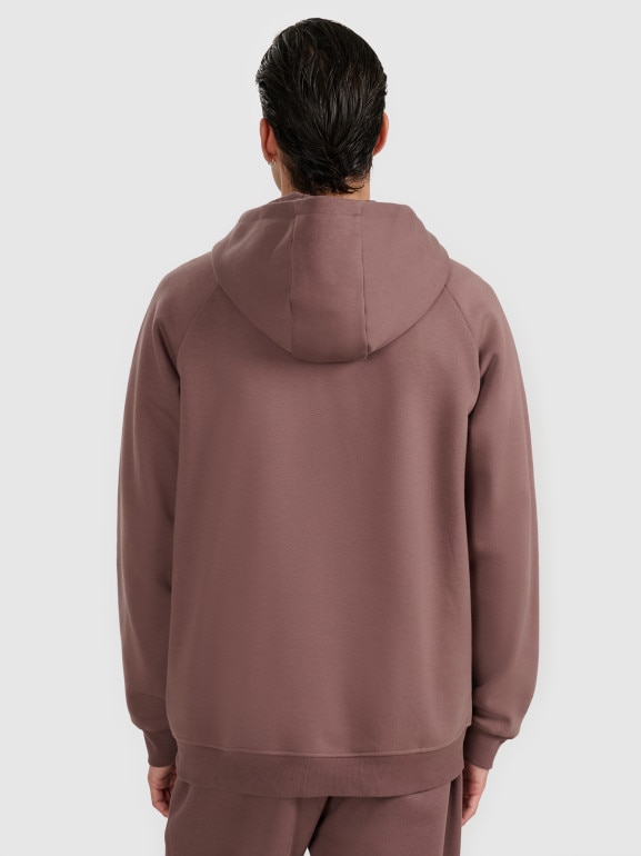 Męska bluza nierozpinana bez kaptura 4F 4FWAW25TSWSM1946 - brązowa