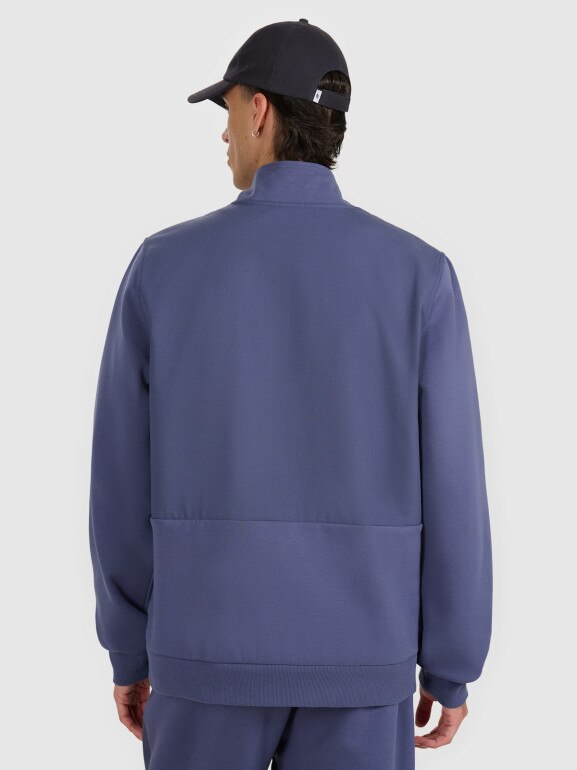 Męska bluza nierozpinana bez kaptura 4F 4FWAW25TSWSM1947 - granatowa