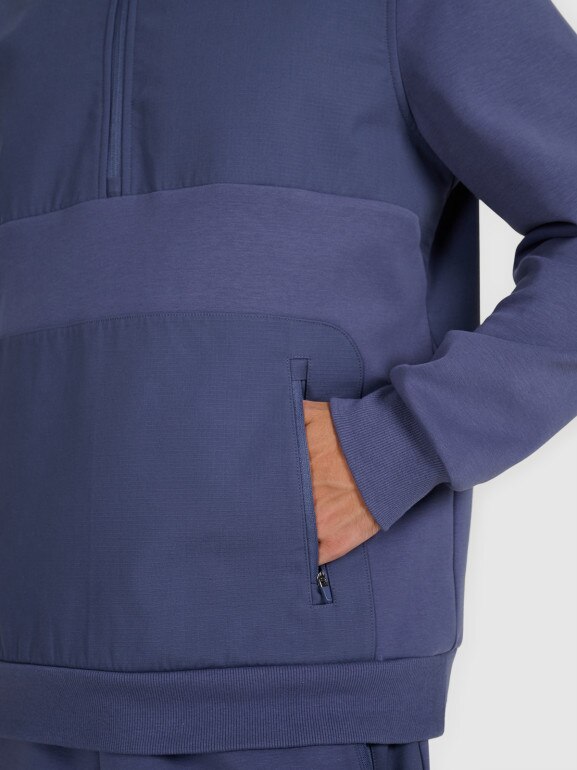 Męska bluza nierozpinana bez kaptura 4F 4FWAW25TSWSM1947 - granatowa