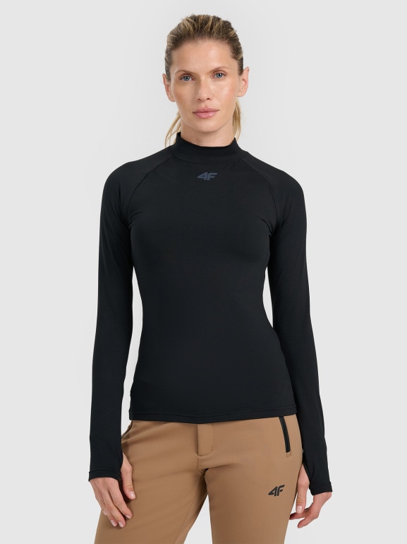 Damska bielizna termiczna ocieplana (góra) 4F 4FWAW25UBRUF093 - czarna