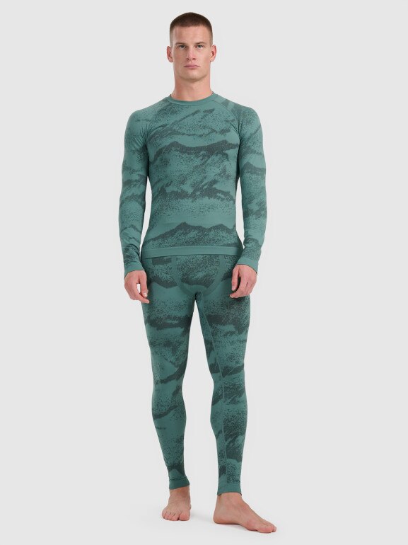 Męska bielizna termoaktywna (góra) 4F 4FWAW25USEAM227 - zielona