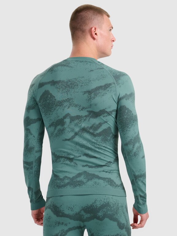 Męska bielizna termoaktywna (góra) 4F 4FWAW25USEAM227 - zielona