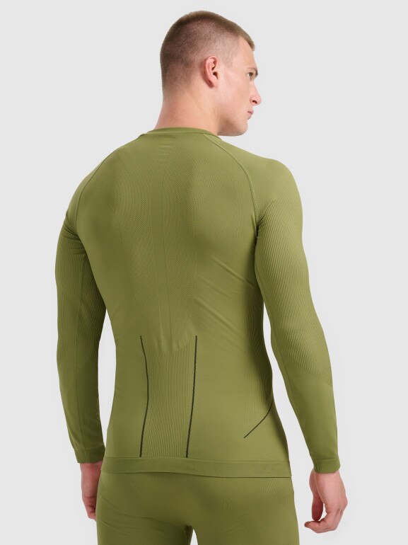 Męska bielizna termoaktywna (góra) 4F 4FWAW25USEAM233 - khaki