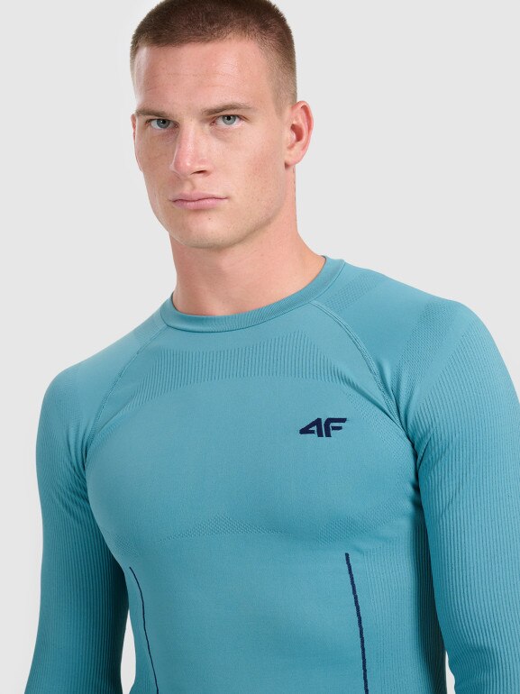 Męska bielizna termoaktywna (góra) 4F 4FWAW25USEAM233 - niebieska