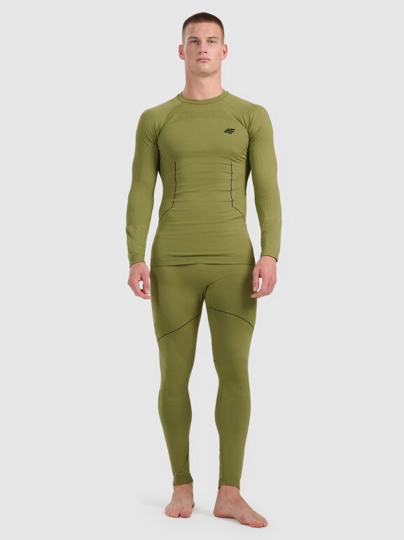 Męska bielizna termoaktywna (dół) 4F 4FWAW25USEAM234 - khaki