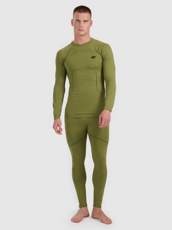 Męska bielizna termoaktywna (dół) 4F 4FWAW25USEAM234 - khaki
