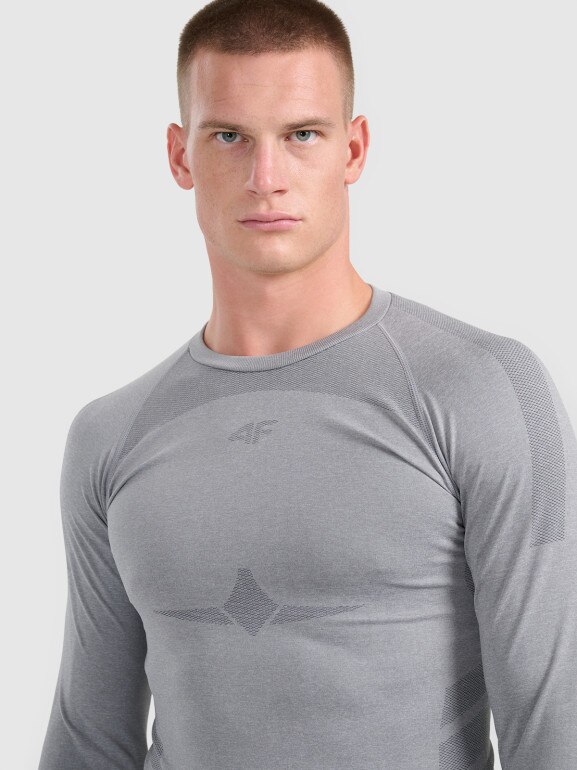 Męska bielizna termoaktywna (góra) 4F 4FWAW25USEAM237 - szara