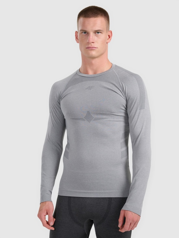 Męska bielizna termoaktywna (góra) 4F 4FWAW25USEAM237 - szara