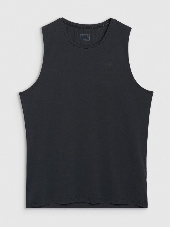 Męski tank top treningowy 4F 4FWMM00TFSLM0764 - czarny