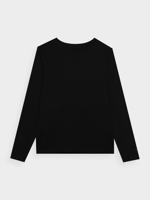 Damski longsleeve basic 4F 4FWMM00TLONF431 - czarny