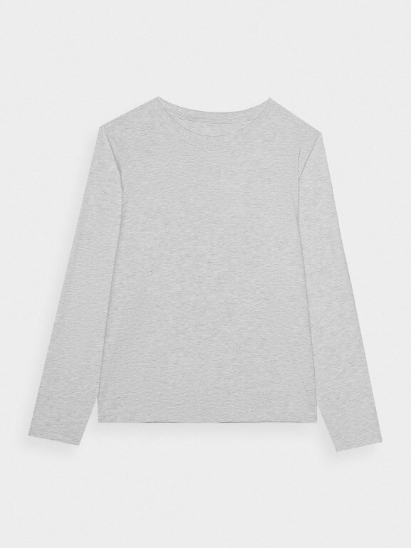 Damski longsleeve basic 4F 4FWMM00TLONF431 - szary