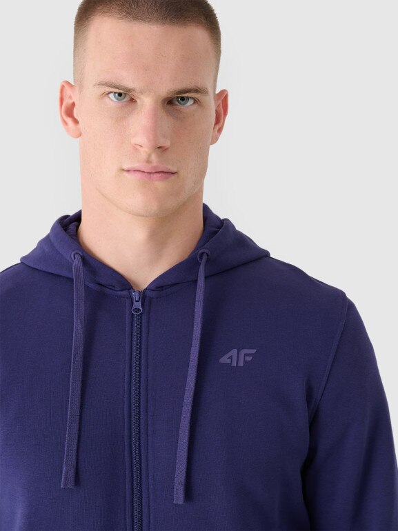Męska bluza rozpinana z kapturem 4F 4FWMM00TSWSM1466 - granatowa