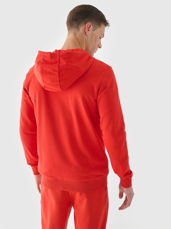 Męska bluza rozpinana z kapturem 4F 4FWMM00TSWSM1466 - czerwona