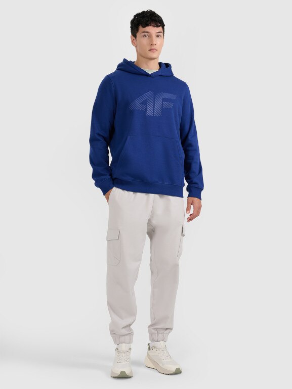 Męska bluza nierozpinana z kapturem 4F 4FWMM00TSWSM1766 - granatowa