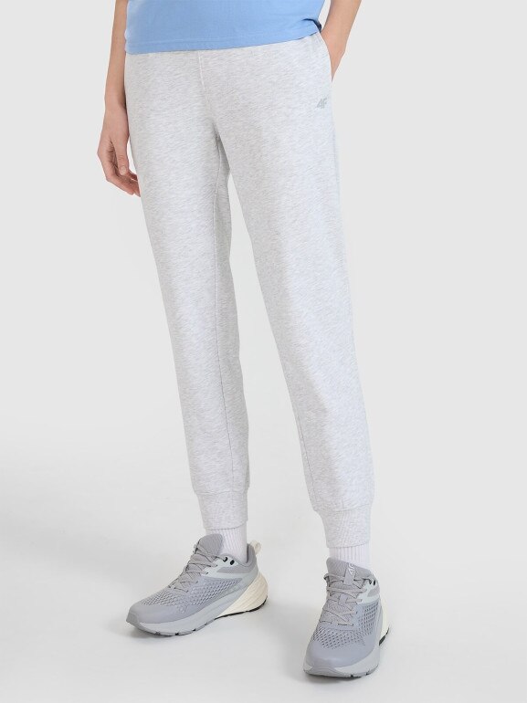 Damskie spodnie dresowe joggery 4F 4FWMM00TTROF1386 - szare