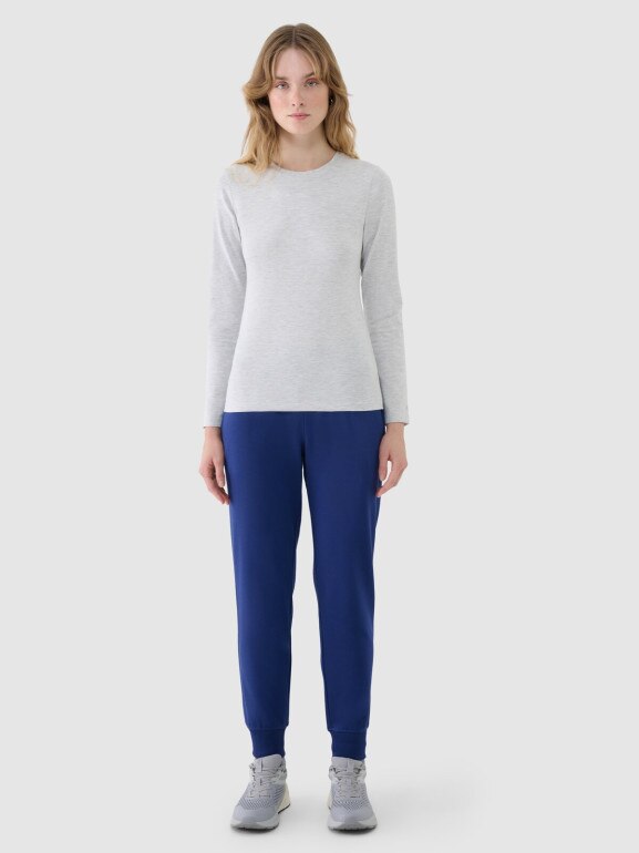 Damskie spodnie dresowe joggery 4F 4FWMM00TTROF1386 - granatowe