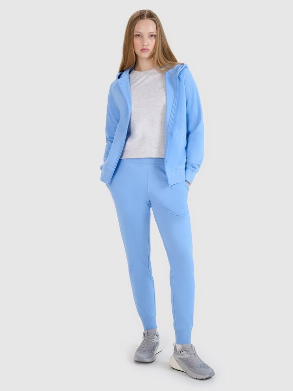 Damskie spodnie dresowe joggery 4F 4FWMM00TTROF1386 - niebieskie