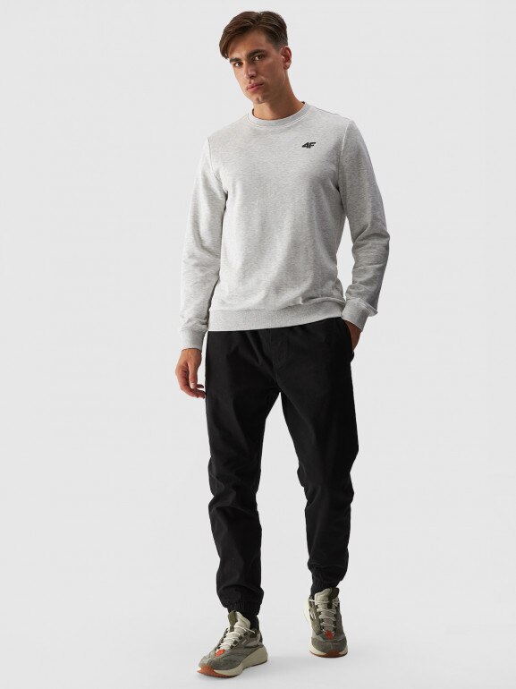 Męskie spodnie casual joggery 4F 4FWMM00TTROM0944 - czarny
