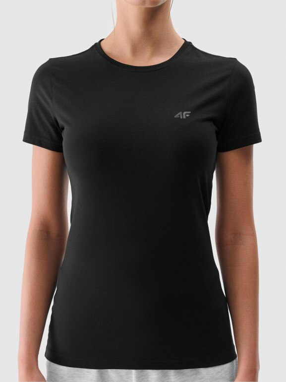 Damski t-shirt basic 4F 4FWMM00TTSHF2255 - czarny