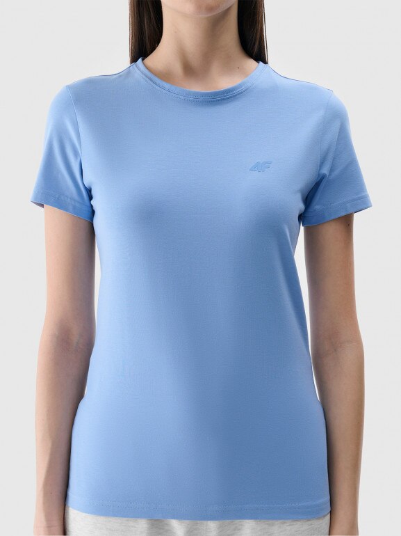Damski t-shirt basic 4F 4FWMM00TTSHF2255 - niebieski