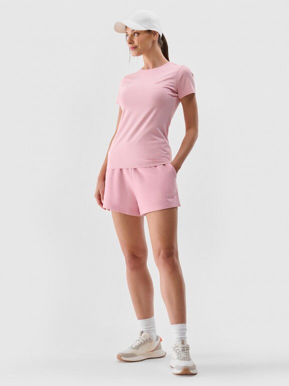 Damski t-shirt basic 4F 4FWMM00TTSHF2255 - różowy