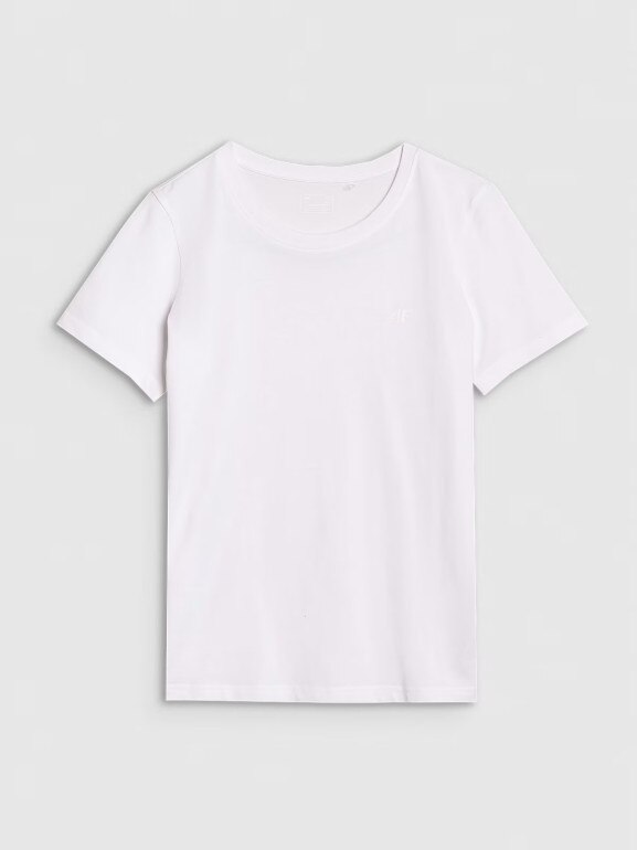 Damski t-shirt regular 4F 4FWMM00TTSHF2356 - biały