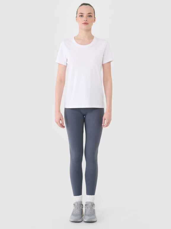 Damski t-shirt regular 4F 4FWMM00TTSHF2356 - biały