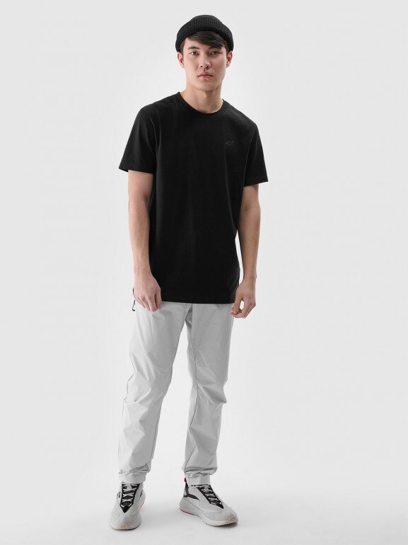 Męski t-shirt basic 4F 4FWMM00TTSHM2256 - czarny