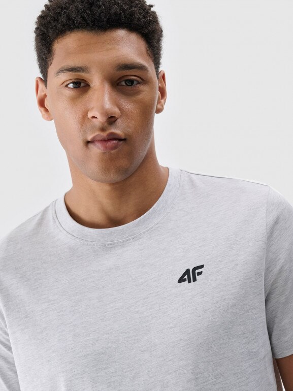 Męski t-shirt basic 4F 4FWMM00TTSHM2256 - szary